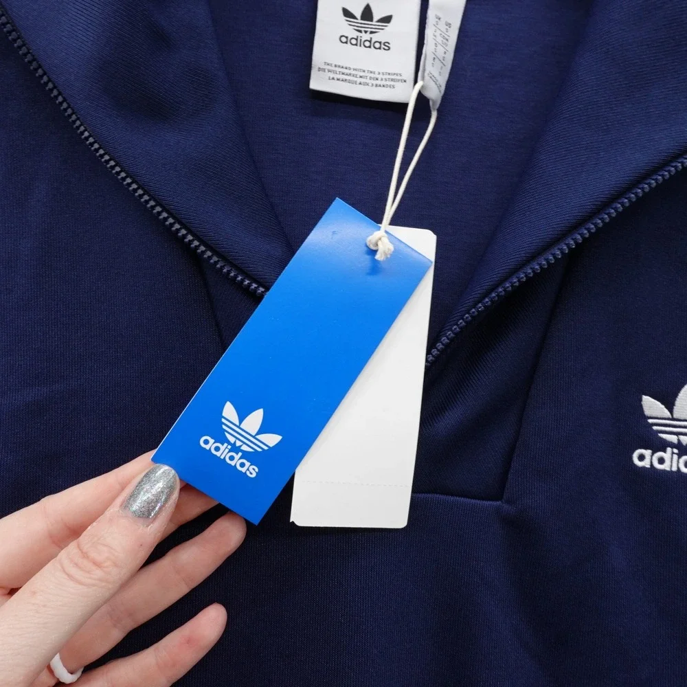 Adidas Funnelneck Originals 3 Stripes Pullover Sweatshirt Mens Small 1/4 Zip NWT